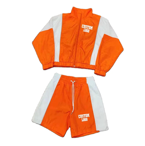 Women Sporty Tracksuit Set Color Blocking <b>Half</b>-<b>Zip</b> <b>Jacket</b> Shorts Quick Dry Polyester Spring Wear - Product Image 5
