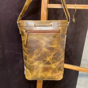 Nuevo diseñador de pelo en cuero de vaca bolso de cubo al por mayor de cuero genuino Boho bolso occidental bolso con cordón para mujer - Product Image 4