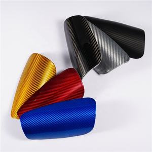 Protège-tibias personnalisés modernes bleus et or à rayures en plastique, fibre de carbone et PVC avec protection de base pour adultes - Product Image 5