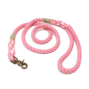 Handmade Floral Pattern Luxury Style Cotton Rope <b>Dog</b> <b>Leash</b> with Feather Decoration - Product Image 5