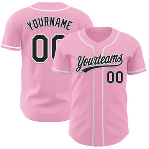 เสื้อเบสบอลสีชมพู Yourteams พิมพ์ลายแบบ Sublimated พร้อมชื่อและหมายเลขตามสั่ง สำหรับผู้ใหญ่ แขนสั้น ระบายอากาศได้ดี ผลิตจากโพลีเอสเตอร์ ราคาประหยัด - Product Image 5