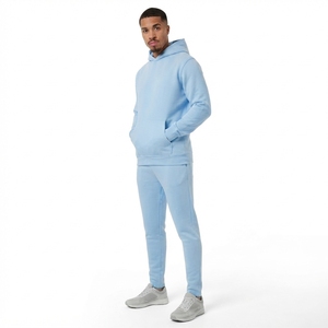 Survêtements à capuche personnalisés de haute qualité pour hommes, coupe régulière, couleur unie, vêtements de sport décontractés, séchage rapide, 100% coton, adultes, garçons - Product Image 1
