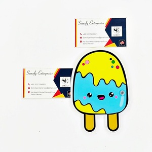 Somoly Enterprises Rectangle Acrylic Lash Box Ice Cream Pop Sticker Colorful Kawaii Design Plate Yellow Blue Character Face - Product Image 4