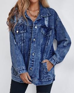 <b>Custom</b> Women <b>Denim</b> <b>Jacket</b> Classic Blue Cotton Button Up Jean Coat Casual Street Fashion Comfortable Premium Daily Wear Style - Product Image 3