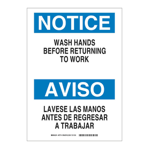 Panneau d'avis bilingue sur le lavage des mains pour les laboratoires alimentaires et les établissements de santé - Product Image 2