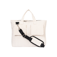 Sac à ordinateur portable multifonctionnel en toile vintage avec motif imprimé, design portable pour le bureau, les voyages, les affaires et le shopping