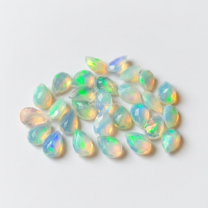 Ópalo Etíope Natural en Forma de Pera de 7x5mm, Corte Facetado, Gema Suelta, Ópalo Welo Multifuego AAA, Lote al por Mayor para Fabricación de Joyas - Product Image 2