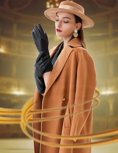 Long Genuine Leather <b>Gloves</b> for Women Full Touchscreen - Product Image 2