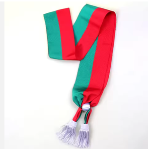 Custom Tricolor Mayor Sash Red Green Scarf with Silver Tassel Ceremonial Event Use Ceremonial Sash for Inauguration - Product Image 2