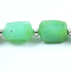 Cuentas facetadas de crisoprasa Natural Premium de alta calidad, hebra de piedras preciosas con forma de pepita verde para la mejor joyería de boda - Product Image 3