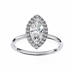 Anillos Halo Clásicos de Oro Amarillo de 14K con Diamante Cultivado en Laboratorio Certificado por IGI de 1 CT, Corte Marquesa, para Aniversario, Boda, Compromiso - Product Image 5
