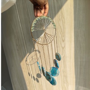 Campana de Viento Navideña de Cristal Pulido Azul Cielo, Arte Folclórico Tradicional, Decoración Colgante para el Hogar y el Jardín, Venta al por Mayor - Product Image 2