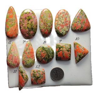 Cabochon d'Unakite naturel authentique de qualité supérieure, pierre précieuse en vrac, vendue au carat - Product Image 1