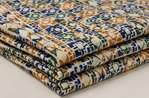Tissu en coton tissé à motif géométrique abstrait 50/52 pouces, poids moyen, jacquard, textile de maison respirant, à poils plats - Product Image 4