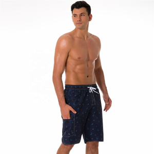Short de bain décontracté pour homme, bleu marine, avec logo imprimé sur le devant, taille mi-haute élastique, respirant, séchage rapide, poches - Product Image 5