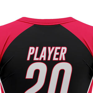 เสื้อเจอร์ซีย์คอกลมแขนสั้นพิมพ์ลายดิจิทัลแฟชั่น OEM ระบายอากาศได้ดี ไซส์พลัส สำหรับซอฟต์บอล พร้อมปักชื่อทีมตามสั่ง แบบยูนิเซ็กซ์ - Product Image 3