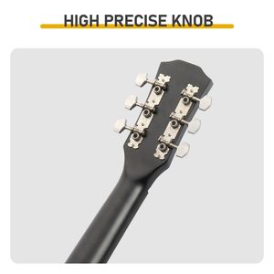 Chitarra Acustica Nera Opaca da 41 Pollici con Corde, Capotasto, Capotasto a Barilotto Dreadnought, Accordatore, Chiave per Accordatura, Borsa per il Trasporto Inclusa - Product Image 3