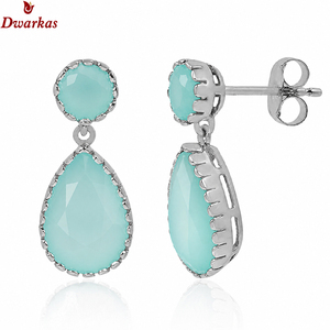 Elegant 925 sterling <b>silver</b> turquoise gemstone <b>drop</b> <b>earring</b> for women wedding engagement gift <b>earrings</b> - Product Image 6