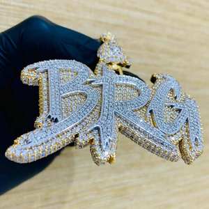 Latest Customized 14K Rose Gold Plated 925 Sterling <b>Silver</b> Children's Classic Diamond Pendant Custom Name <b>Charm</b> Parties - Product Image 2