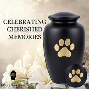 Minimal Paw Print Aluminum Pet Urn for Ashes 220 Cubic Inch Eco-Friendly Cremation <b>Memorial</b> for Dogs & <b>Cats</b> - Product Image 6