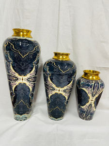 Pots de fleurs modernes en acier inoxydable Vase de table imprimé en fer doré pour la décoration intérieure et les mariages - Product Image 5