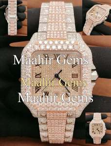 Wholesale Square Automatic Moissanite <b>Diamond</b> Fashion <b>Watch</b> Studded Best Quality Stainless Steel Strap Sapphire Crystal Glass - Product Image 2