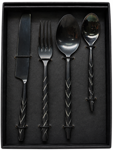 Stainless Steel <b>Cutlery</b> <b>Set</b> With Satin <b>Black</b> Finish - Product Image 1
