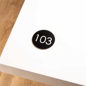 Personalized Round <b>Table</b> Number – Engraved Plaque with a Modern and Elegant Design - Product Image 2