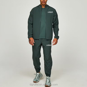 Conjunto Deportivo Personalizado Sin Marca, Chaqueta Cortavientos de Poliéster y Nailon de Color Sólido para Atletismo, Traje Deportivo para Hombre - Product Image 3