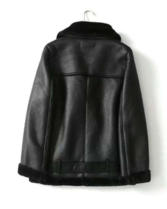 Chaqueta de Motociclista Personalizada de Cuero de Oveja Genuino para Mujer, Forro Grueso de Seda, Secado Rápido, Abrigo de Invierno - Product Image 2