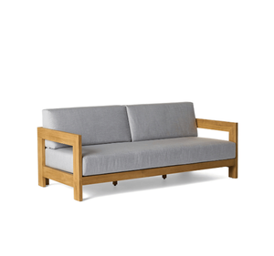 Sofá de Madera de Teca Sólida para Exteriores, 3 Plazas, Sofá de Jardín Moderno y Minimalista con Cojines Gruesos Impermeables, Muebles para Patio y Terraza - Product Image 1