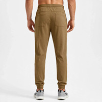 Pantalon de jogging kaki pour homme, cordon élastique, décontracté, respirant, mi-lourd, tricoté, poches latérales, pour l'automne, 100 % coton