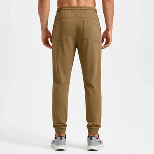 Pantalon de jogging kaki pour homme, cordon élastique, décontracté, respirant, mi-lourd, tricoté, poches latérales, pour l'automne, 100 % coton - Product Image 6