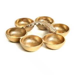 Bol à fruits secs en métal contemporain, plat de service pour en-cas de qualité supérieure, accent décoratif de table, article cadeau - Product Image 6