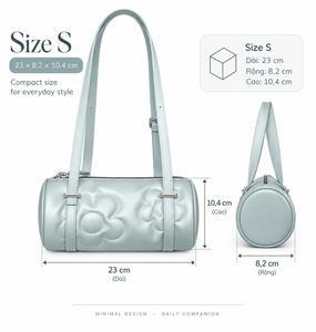 Sac à bandoulière pour femme en cuir PU bleu clair, fermeture à glissière, design brodé, doublure en polyester - Sac à main pour usage quotidien - Product Image 2
