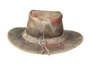 Sombrero Vaquero Formal de Cuero Vacuno Auténtico, de Alta Calidad, Ligero, para Viajes al Aire Libre, con Correa Ajustable, Unisex, Sombrero Occidental de Cuero a la Moda - Product Image 2
