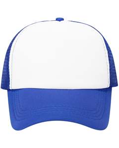 Gorra trucker azul y blanca personalizada, ajustable, transpirable, de malla, con logo personalizado, snapback, lisa, de poliéster, deportiva. - Product Image 1