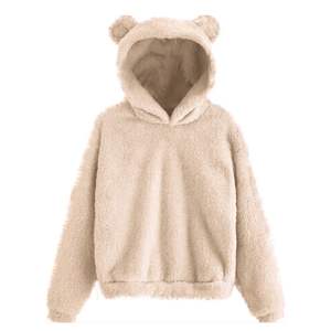 Sudadera con Capucha de Felpa Personalizada para Mujer, Estilo Teddy Bear, Talla Grande, Invierno, 450 GSM, Superventas - Product Image 1