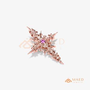 Rose Gold Gothic Cross Moissanite Pendant <b>Charm</b> Hiphop Necklace Luxury Fashion Jewelry for Men USA - Product Image 5