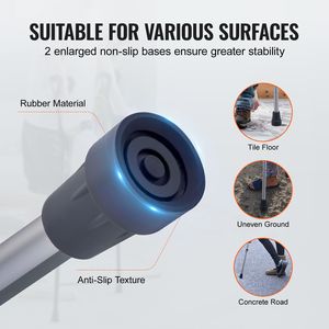 Stampelle Sottobracciali in Alluminio Leggero Regolabili a 13 Livelli di Altezza per Adulti e Adolescenti, Dispositivi Ausiliari per la Deambulazione - Product Image 2