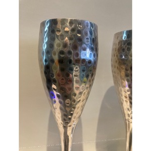 New Arrival Handmade Stainless Steel Champagne Flutes Set Of 2 Elegant Long Stem Wedding <b>Goblets</b> - Product Image 5