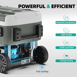 Réfrigérateur portable pour voiture, réfrigérateur 12 volts avec roues, 42 quarts, réfrigérateur de voiture à double zone avec contrôle indépendant. - Product Image 3