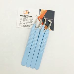 Pince à épiler professionnelle d'extension de cils en acier inoxydable forte adhérence Logo personnalisé outil de beauté durable pointe pointue pour cils - Product Image 5