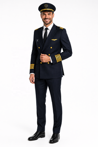 Uniformes de pilote de ligne personnalisés OEM ODM |   Ensemble complet sur mesure de qualité supérieure pour hommes à manches longues |   Fabricant 2026 |   Tous les uniformes des compagnies aériennes - Product Image 2