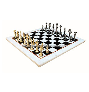 Nouveau jeu d'échecs en marbre échiquier à motifs en marbre de luxe jeu d'échecs Queens échiquier pour Offre Spéciale - Product Image 4