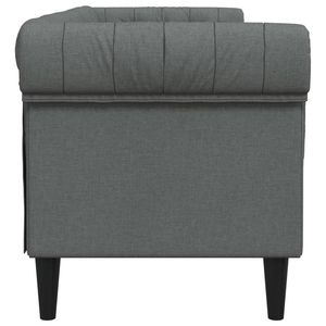 Canapé Chesterfield 3 places en tissu gris foncé pour salon - Product Image 5
