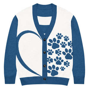 Breathable Modern Fit V-Neck Cardigan Men’s Contrast Stripe Varsity Knitted Sweater for Trendy American Streetwear - Product Image 1