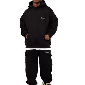 Conjunto de Chándal Personalizado al por Mayor |   Sudadera con capucha de algodón grueso y pantalones deportivos, conjunto deportivo 100% algodón, de secado rápido, transpirable, informal. - Product Image 5