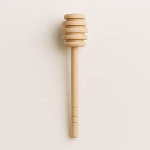 Bâtonnets à miel en bois naturel avec long manche, écologiques, pour le camping, finition polie miroir - Product Image 3