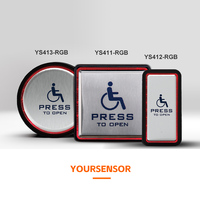 Yoursensor (YS411-RGB) Système de porte automatique LED moderne Interrupteur filaire en acier inoxydable 304 Garantie 1 an Accessoires de fenêtre de porte